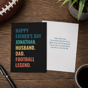 Personalized Football Legend Husband Father's Day Holiday Card