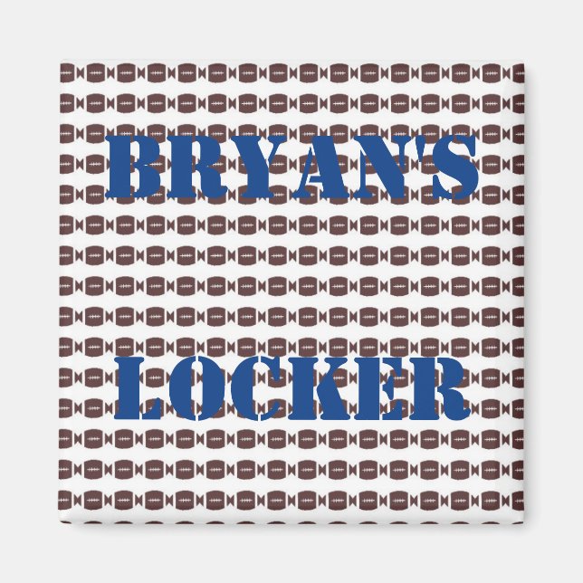Personalized Football Locker Magnet (Front)