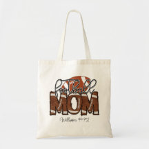 Personalized Football Mom Tote Bag