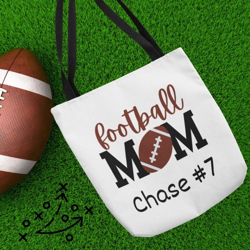 Personalized Football Mom Tote Bag Football Lover