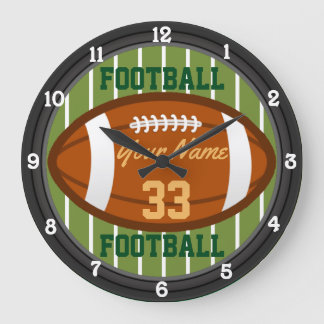 Personalized Football Name and Number Large Clock