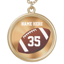 Personalized Football Necklaces w/ NAME and NUMBER