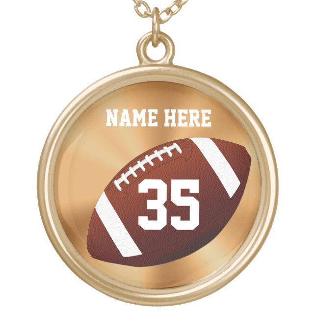 Personalized Football Necklaces w/ NAME and NUMBER (Front)