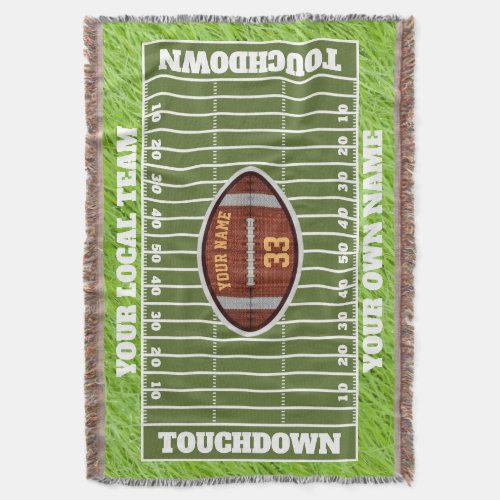 Personalized Football On_Field Throw Blanket