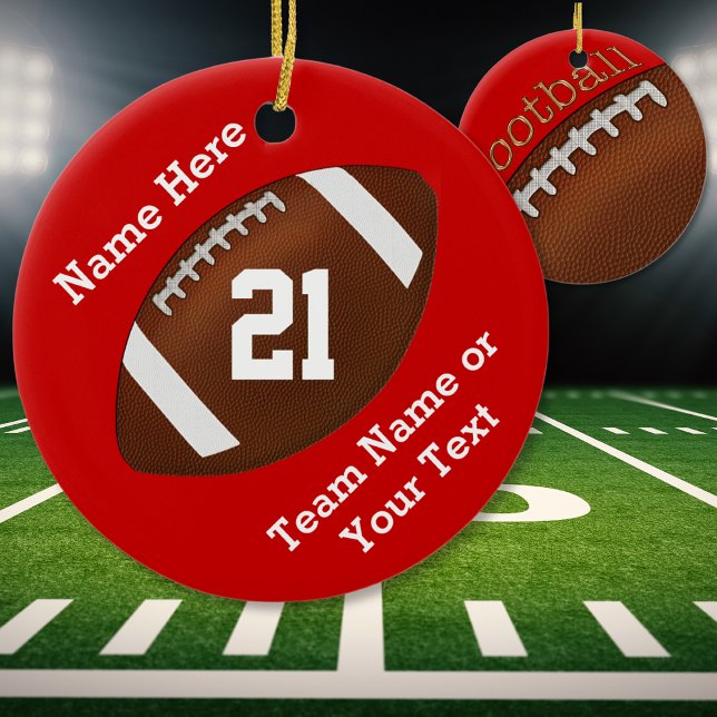 Personalized Football Ornaments Name, Team, Number (Creator Uploaded)