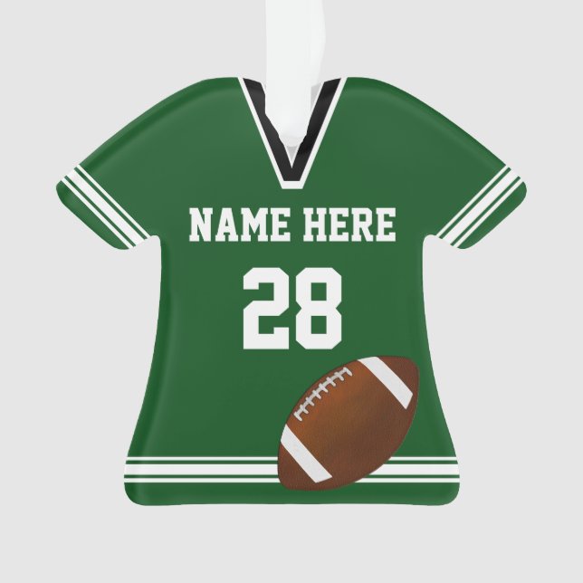 Personalized Football Ornaments Your NAME, NUMBER (Front)