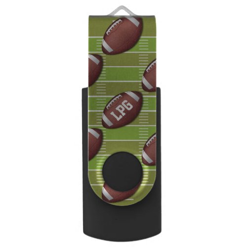 Personalized Football Pattern on Sports Field Flash Drive