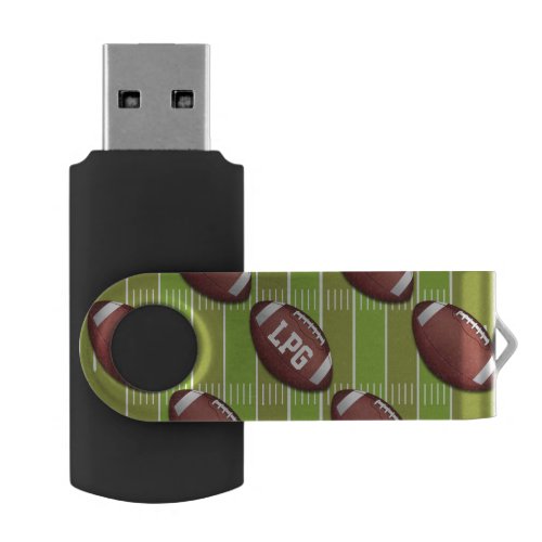 Personalized Football Pattern on Sports Field Flash Drive