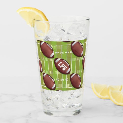 Personalized Football Pattern on Sports Field Glass