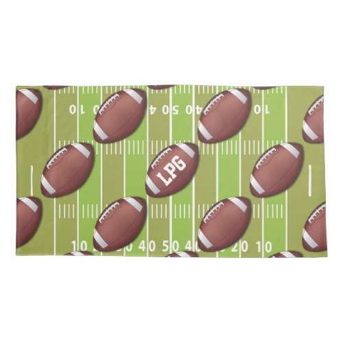 Personalized Football Pattern on Sports Field Pillow Case