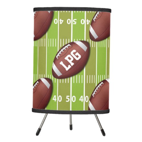 Personalized Football Pattern on Sports Field Tripod Lamp