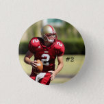Personalized Football Photo And Number Button at Zazzle