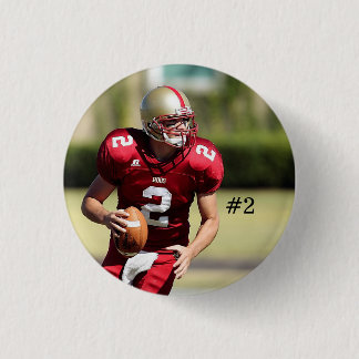 Personalized Football Photo and Number Button