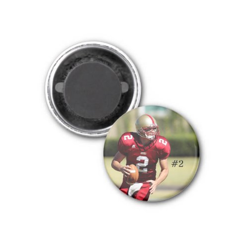 Personalized Football Photo and Number  Magnet