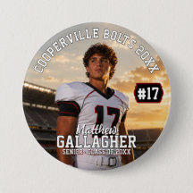 Personalized Football Photo Button