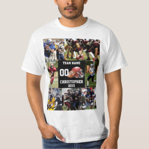 Personalized Football Photo Collage Sports T-Shirt