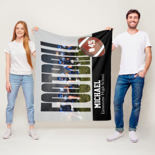 Personalized Football 🏈 Photo Design Fleece Blanket