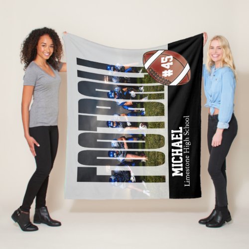 Personalized Football  Photo Design Fleece Blanket