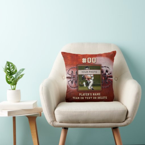 Personalized Football Pillow with Player's Photo Zazzle