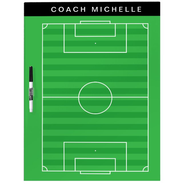 Personalized Football Pitch Coach's / soccer field Dry Erase Board (Front)