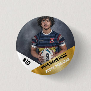 Personalized Football Player Add Name Number Team  Button