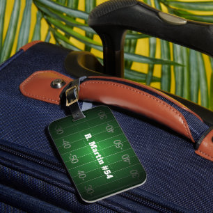 Personalized Football Player Monogrammed ID Tag