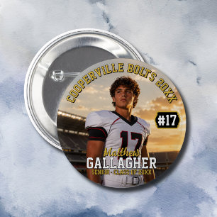 Personalized Football Player Photo Button