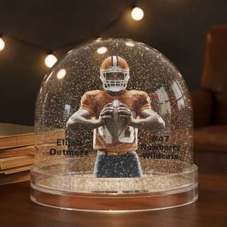 Personalized Football Player Snow Globe