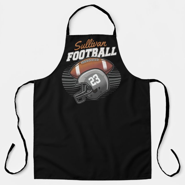 Personalized Football Player Team Number Helmet  Apron (Front)