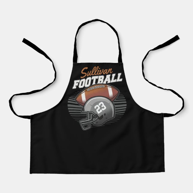 Personalized Football Player Team Number Helmet  Apron (Front)