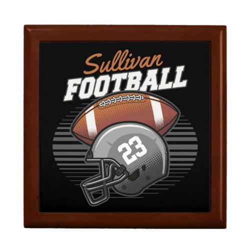 Personalized Football Player Team Number Helmet  Gift Box