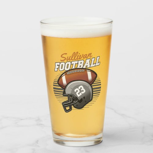 Personalized Football Player Team Number Helmet  Glass