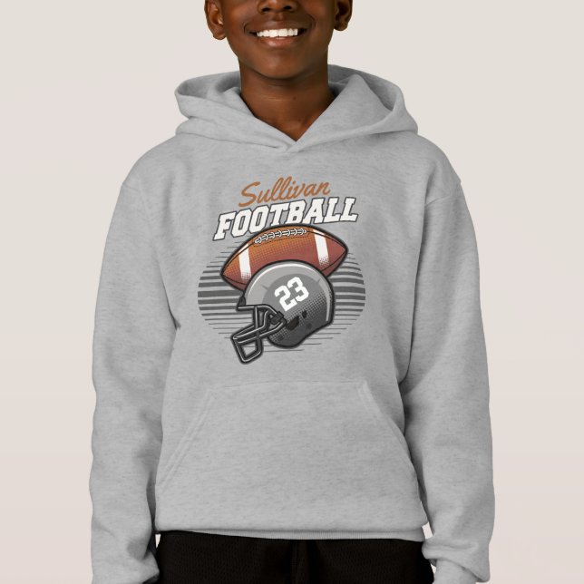 Personalized Football Player Team Number Helmet  Hoodie (Front)