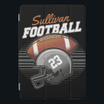 Personalized Football Player Team Number Helmet  iPad Pro Cover<br><div class="desc">Personalized Football League Player Number American Sports Game Design - Customize with your Name and Custom Text!</div>