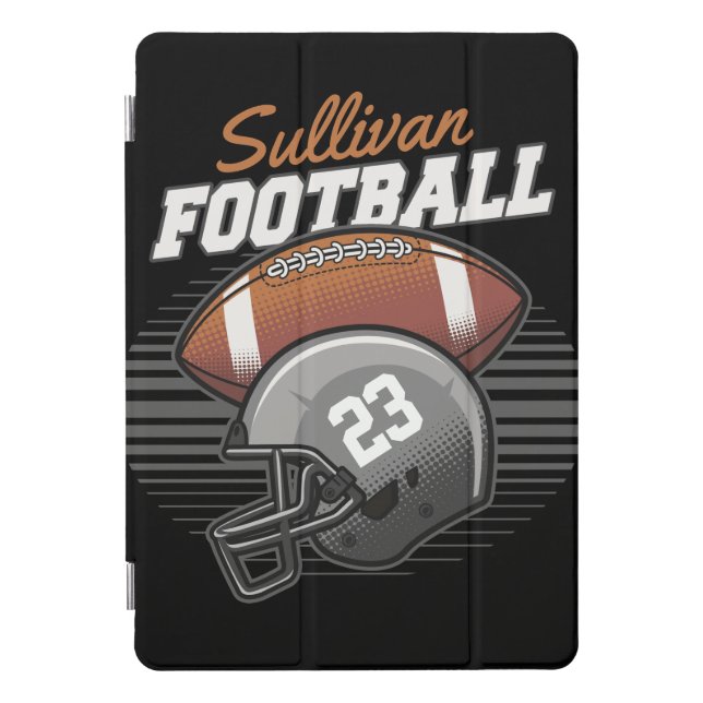 Personalized Football Player Team Number Helmet  iPad Pro Cover (Front)