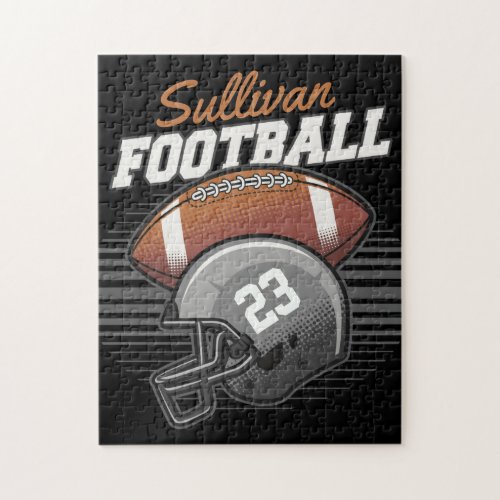 Personalized Football Player Team Number Helmet  Jigsaw Puzzle