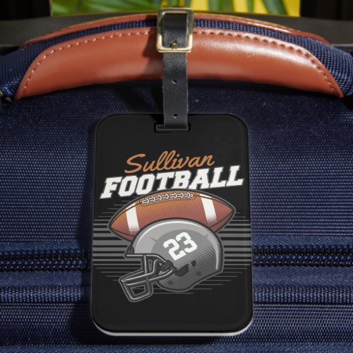 Personalized Football Player Team Number Helmet  Luggage Tag