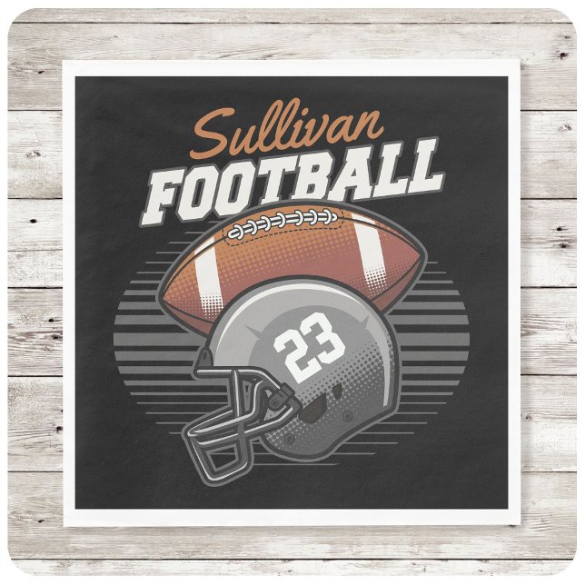 Personalized Football Player Team Number Helmet  Napkins (Creator Uploaded)
