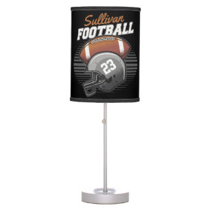 Personalized Football Player Team Number Helmet Table Lamp