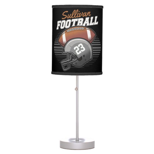 Personalized Football Player Team Number Helmet Table Lamp (Front)