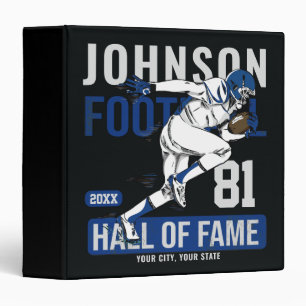 Personalized Football PLAYER Team NUMBER Sports 3 Ring Binder