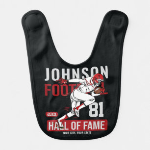 Personalized Football PLAYER Team NUMBER Sports Baby Bib