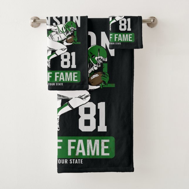 Personalized Football PLAYER Team NUMBER Sports  Bath Towel Set (Insitu)