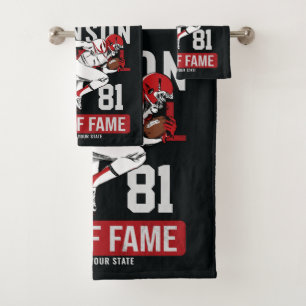 Personalized Football PLAYER Team NUMBER Sports Bath Towel Set