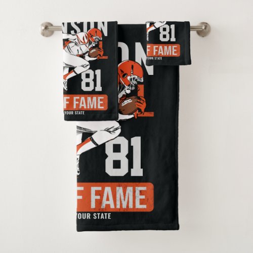 Personalized Football PLAYER Team NUMBER Sports Bath Towel Set