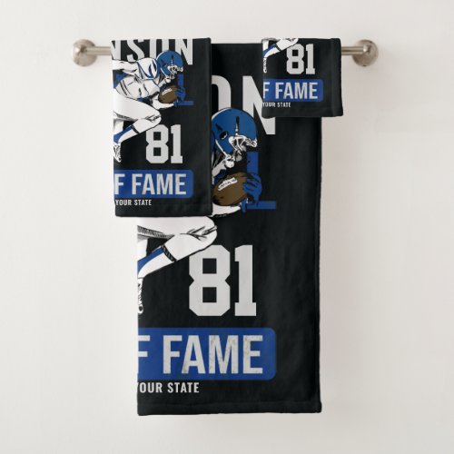Personalized Football PLAYER Team NUMBER Sports  Bath Towel Set