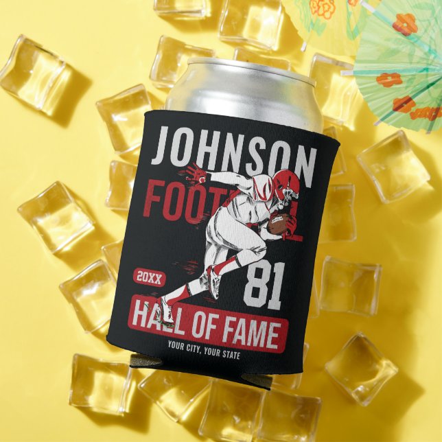 Personalized Football PLAYER Team NUMBER Sports  Can Cooler (In Situ Summer)