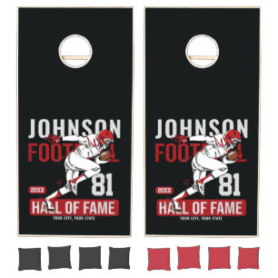 Personalized Football PLAYER Team NUMBER Sports Cornhole Set