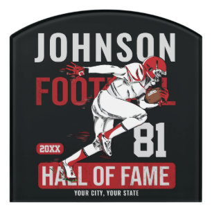 Personalized Football PLAYER Team NUMBER Sports Door Sign