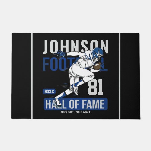 Personalized Football PLAYER Team NUMBER Sports  Doormat